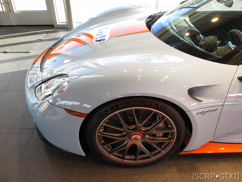 Illustration for article titled Ultra Rare Gulf Livery 918 Spyder w/ Weissach
